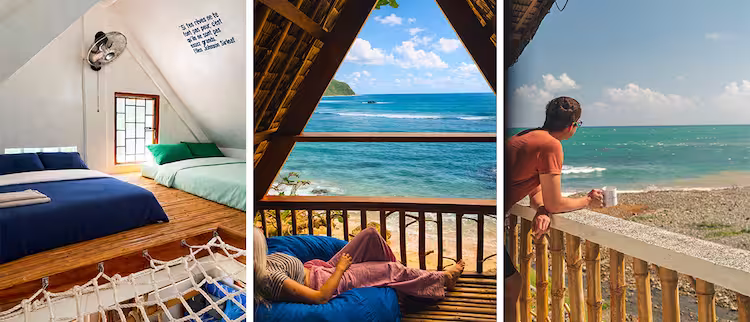 Seafront accommodation in Catanduanes with views over the Pacific Ocean